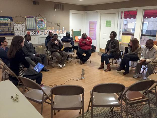 Members of the Raleigh Immigrant Community (RIC) group gather to share their stories of navigating American culture. (Photo/Jessica Southwell)