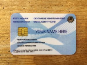 An example ID card at the e-Estonia Showroom